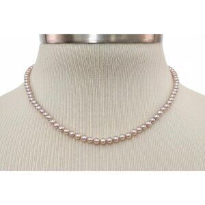 Pink Purple Fresh Water Pearl Strand Necklace,14K Clasp J431
